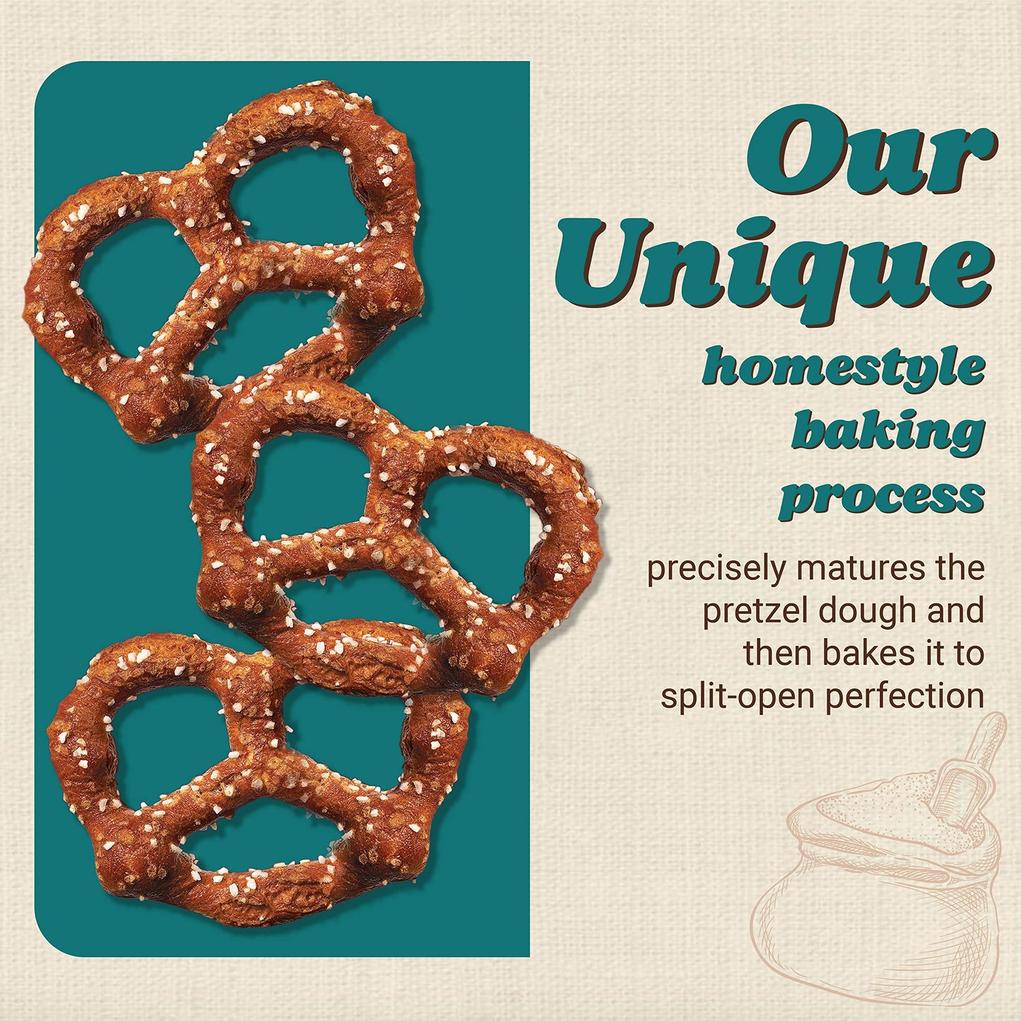 Unique Snacks Original Splits Pretzels, Homestyle Baked Snack, 11 Oz, Pack of 3, OU Kosher, Non-GMO