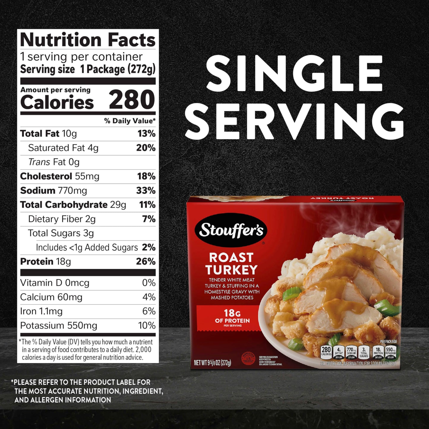 Stouffers Roast Turkey, Frozen Meal, 9.59 Ounce (Pack of 1)