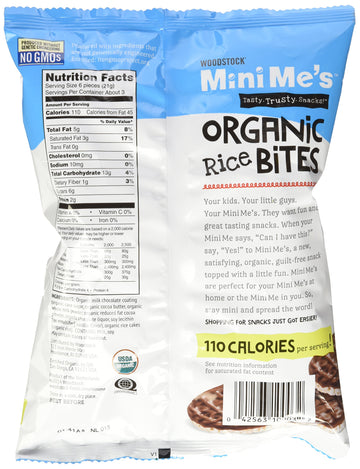 Woodstock Mini Mes Organic Rice Bites, Milk Chocolate, 2.1 Ounce