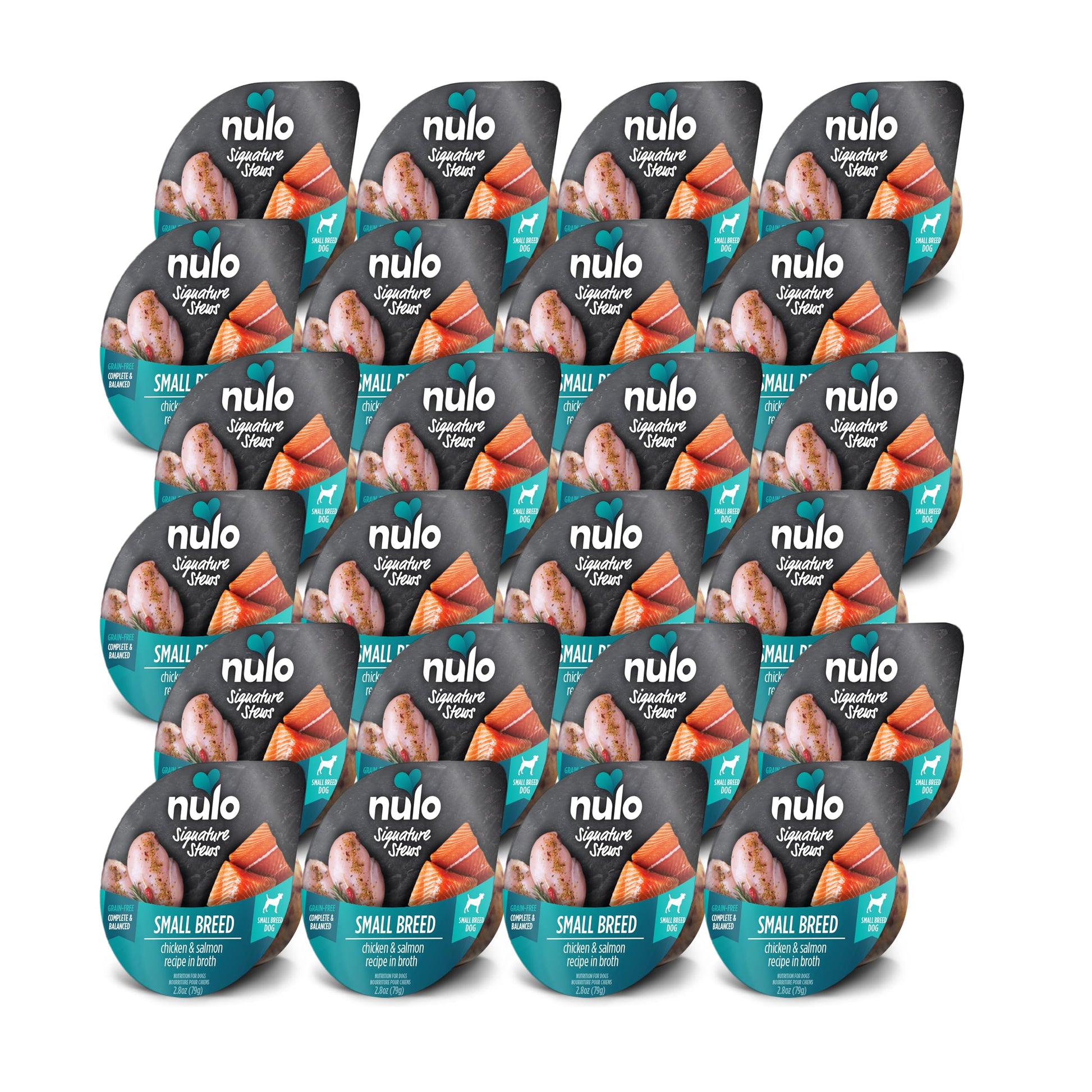 Nulo Small Breed Dog Signature Stew Chicken & Salmon in Broth, 24 x 2.8 oz Cup