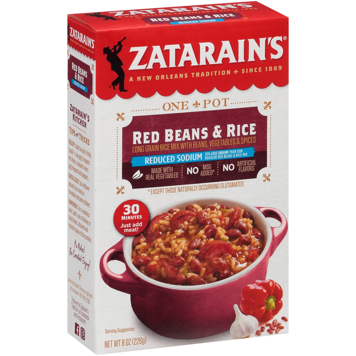 Zatarain'S Reduced Sodium Red Beans & Rice, 8 Oz (Pack Of 12)