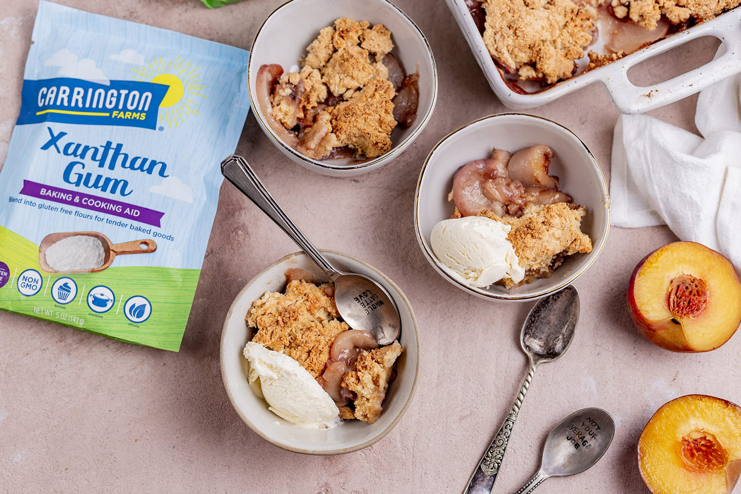 Carrington Farms Xanthan Gum - Non-Gmo, Gluten-Free, Zero Calories & Vegan - 5Oz - Keto-Friendly Thickener & Binder For Gluten-F