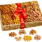 Nut Cravings Gourmet Nut Gift Basket - 2.5 lbs Seagrass Tray with Ribbon - 8 Assortments for Thanksgiving and Christmas