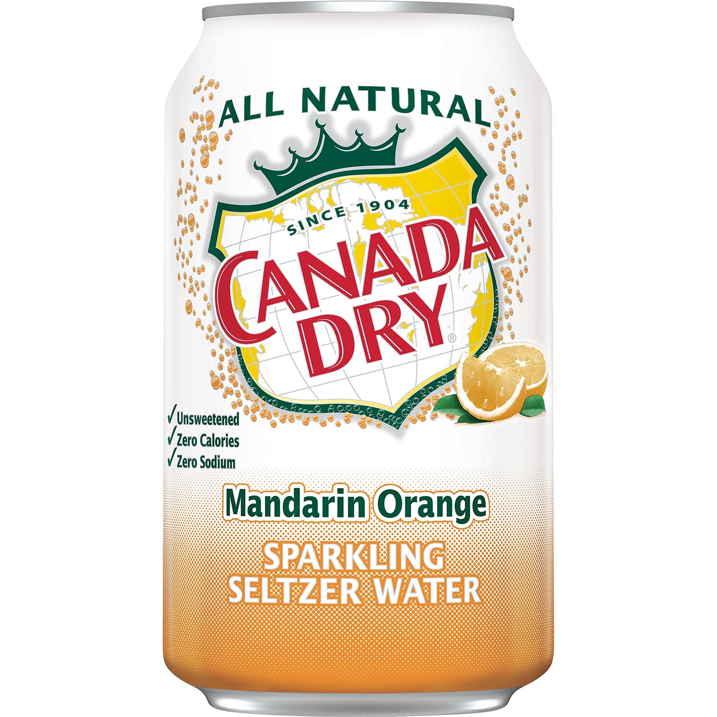 Canada Dry Sparkling Seltzer Water, Mandarin Orange, 12 oz Can, 8 Count, Model 10099694