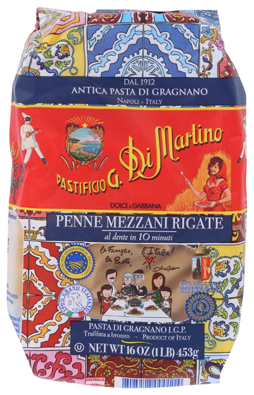 Di Martino, Pasta Penne Mezzani Rigate, 16 Ounce