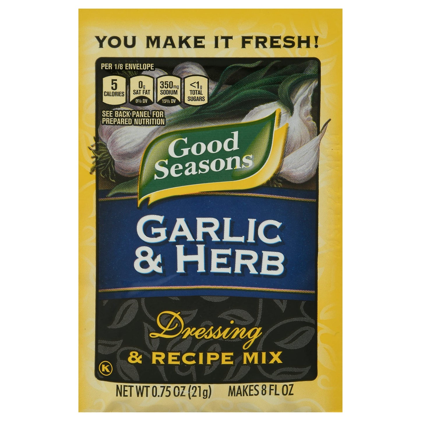 Good Seasons Salad Dressing & Recipe Mix, Garlic & Herb, 0.75 oz, 6 pk