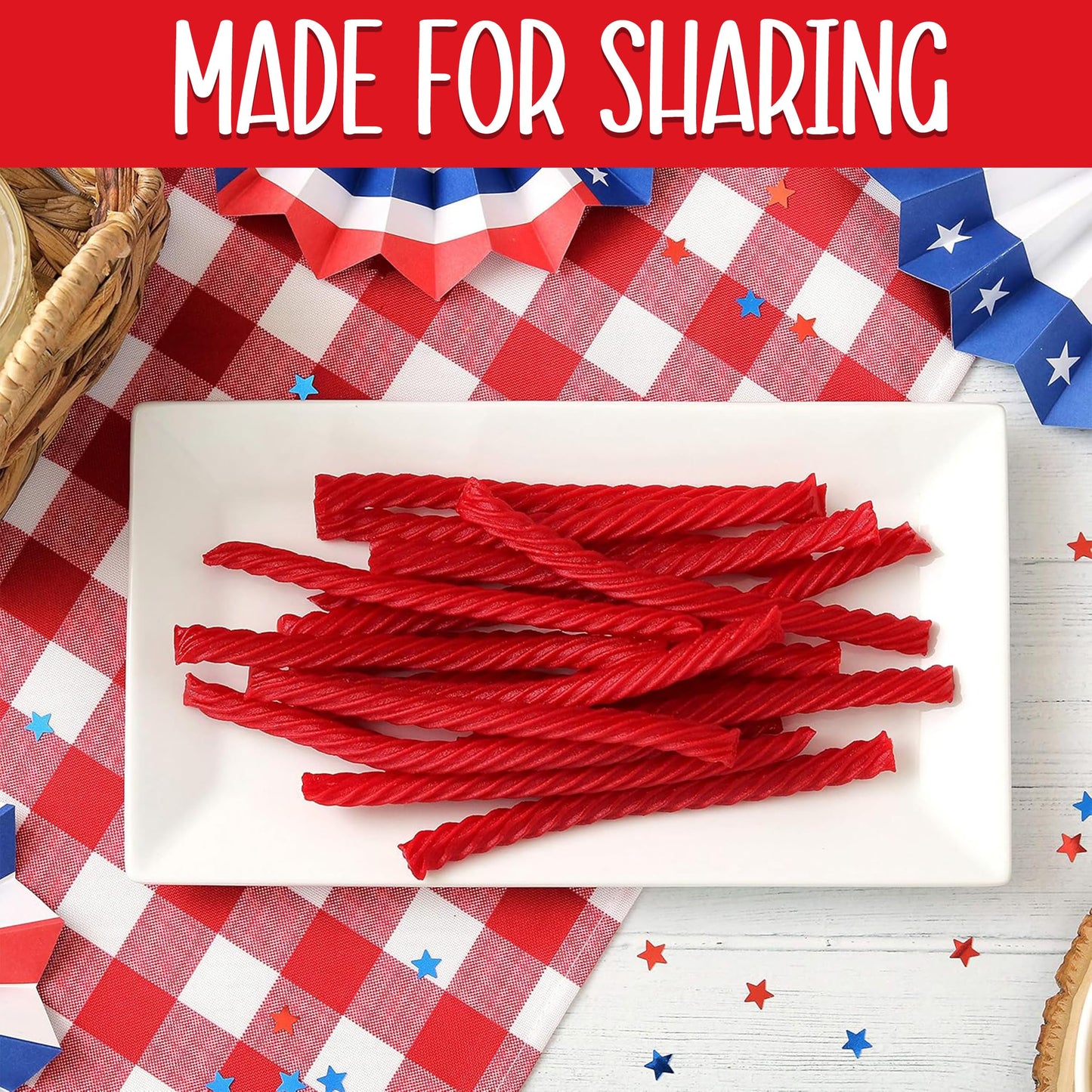 ZompoZ Red Licorice Twists, Soft and Chewy Candy, 2 Lbs, Fat Free, Raspberry Flavor