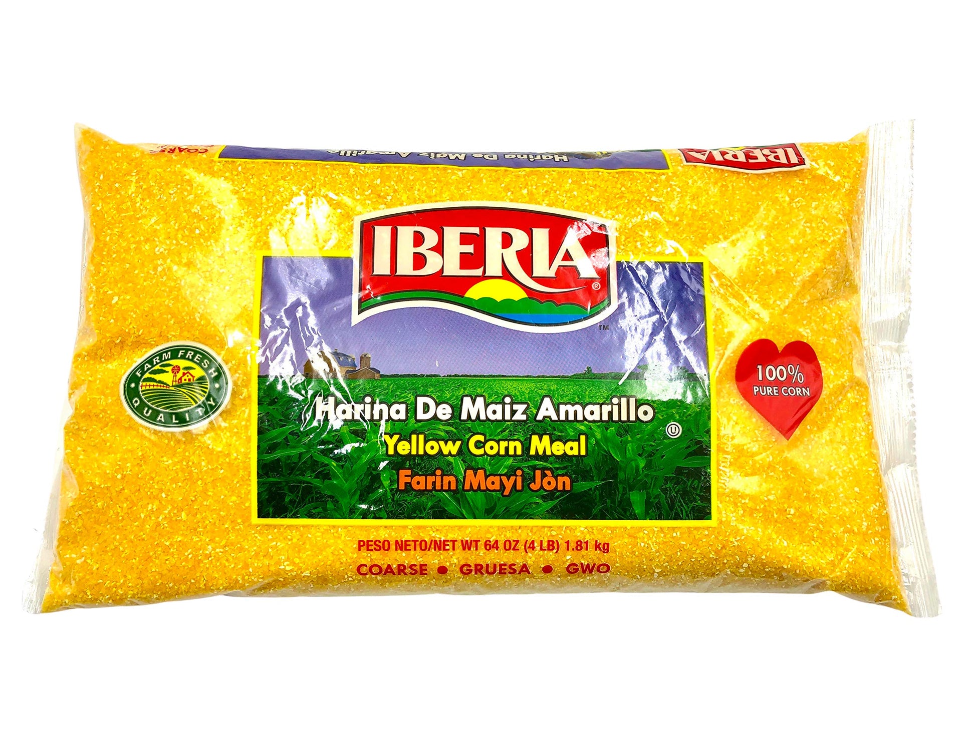 Iberia Yellow Corn Meal, Coarse Cornmeal, 64 Ounce, Freshly Milled, Model 12104