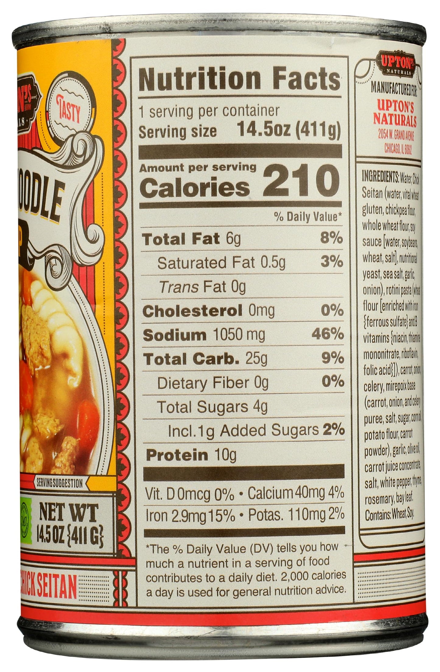 UPTONS NATURALS Chick & Noodle Soup, 14.5 OZ