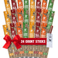 Righteous Felon Meat Sticks Variety Pack | Healthy Snack for mature-themeds | Gluten Free & Keto Meat Sticks | Low Sugar & High Protein | Turkey  Pork  Beef Sticks | Jerky Gifts for Men | 24 Pack