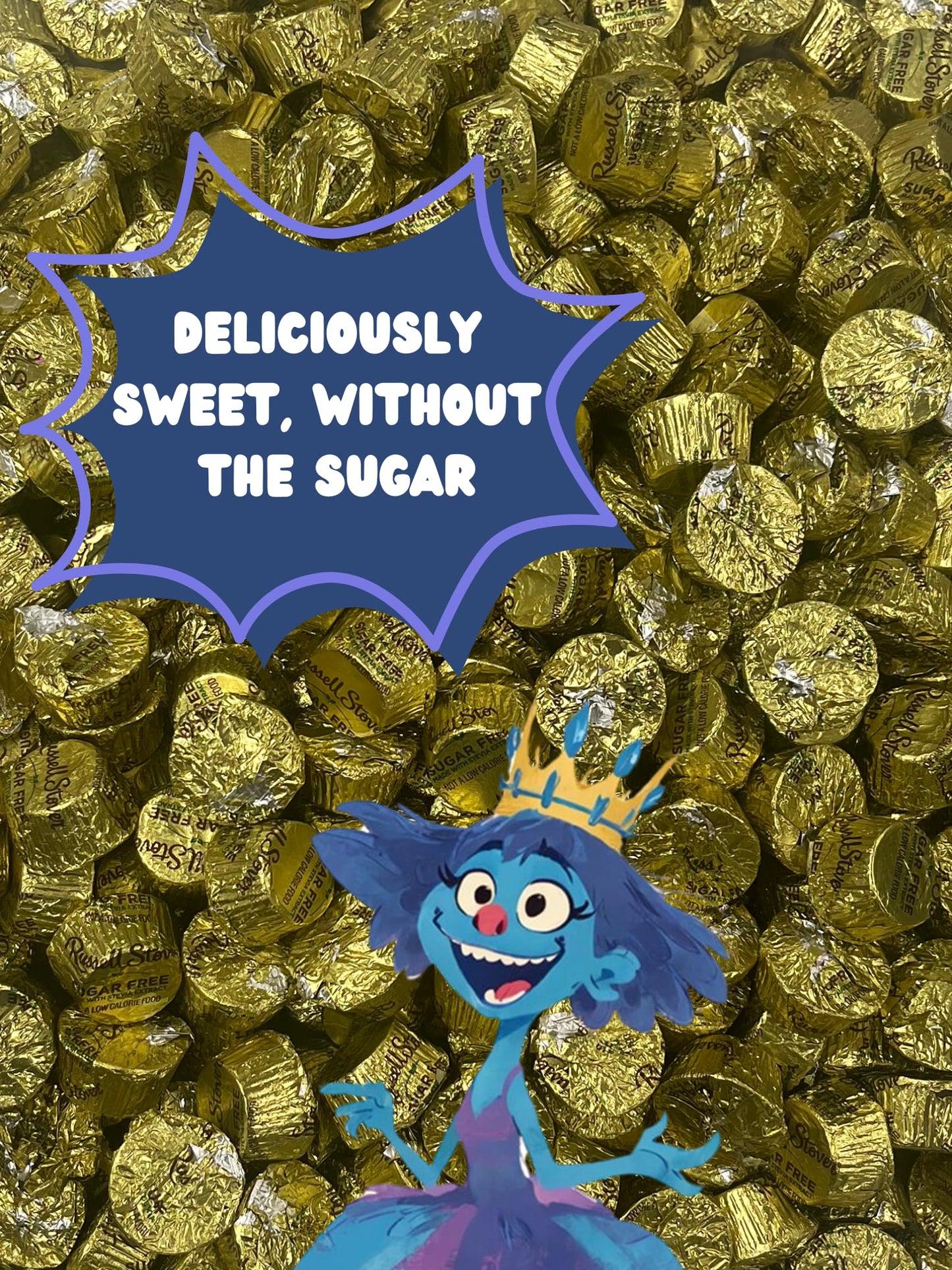 Sugar Free Miniature Peanut Butter Cups - 2 Pound Bag - Zero Sugar - Individually Wrapped Chocolate