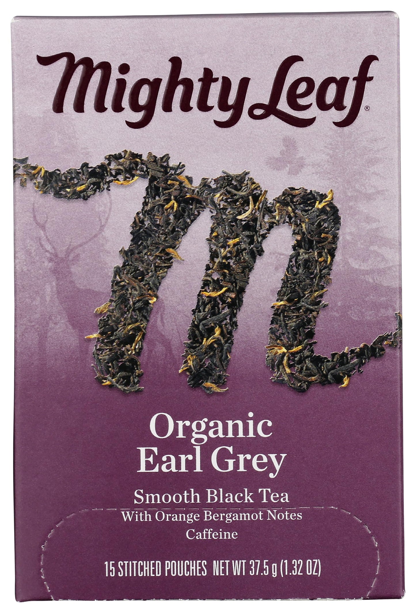 Peets Coffee Mighty Leaf Tea Organic Earl Grey, 15 Count Hand-Stitched Tea Bags, Model 510140
