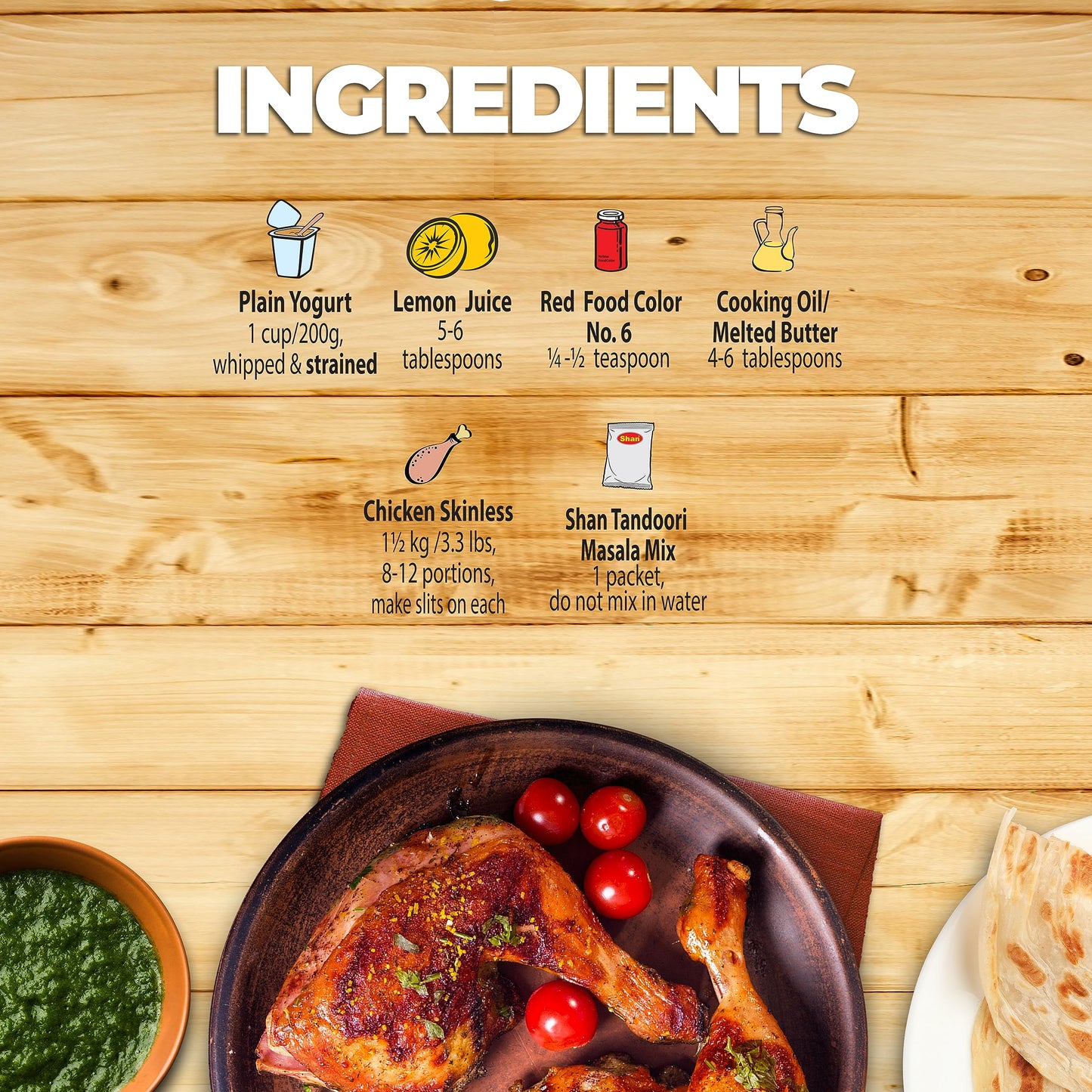 Shan Tandoori Masala Seasoning Mix, Spice Packets for Tandoori Chicken, 50g (Pack of 2)