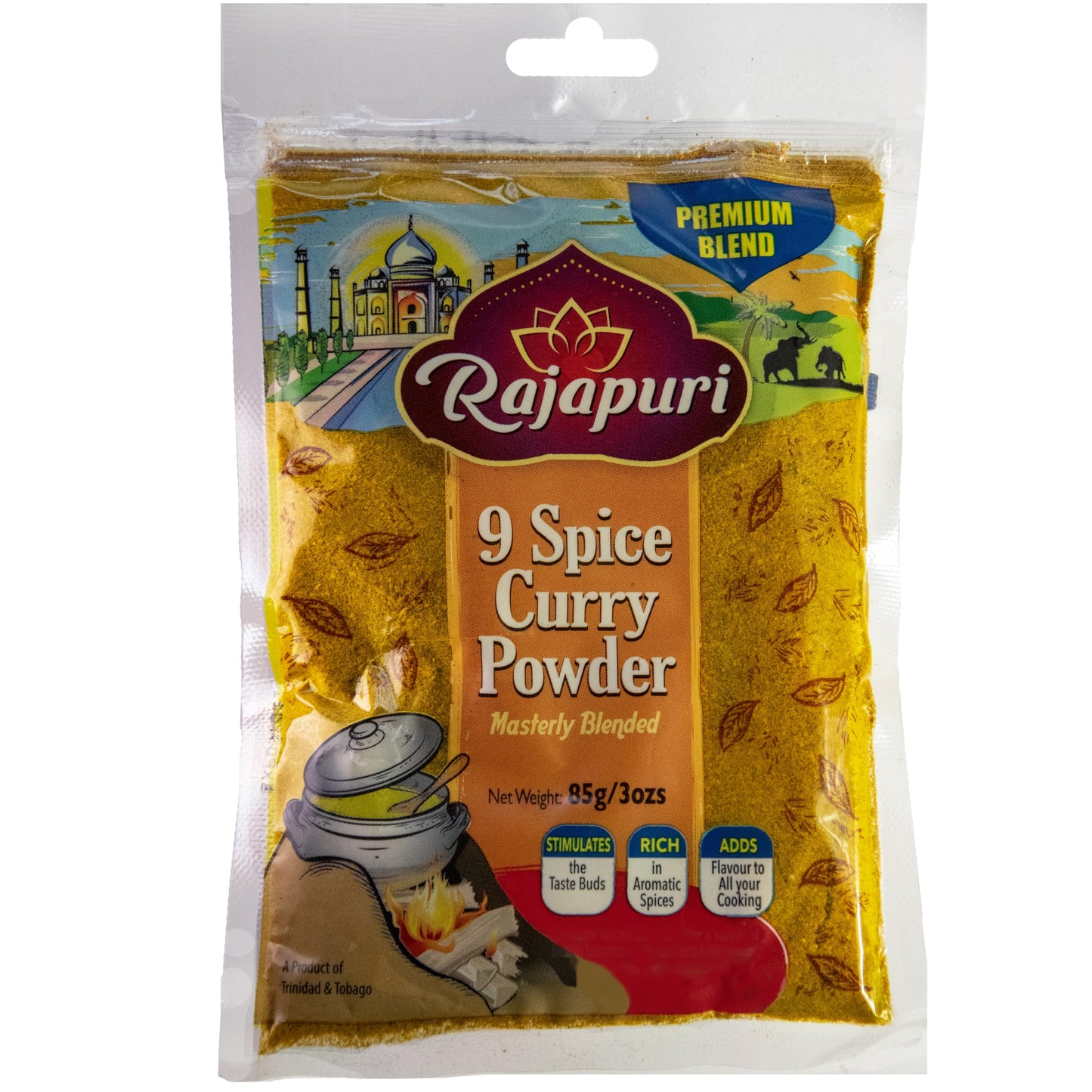 Rajapuri 9-Spice Hot Curry Powder | 3 Oz. / 85g - Brings The Flavour And The Heat