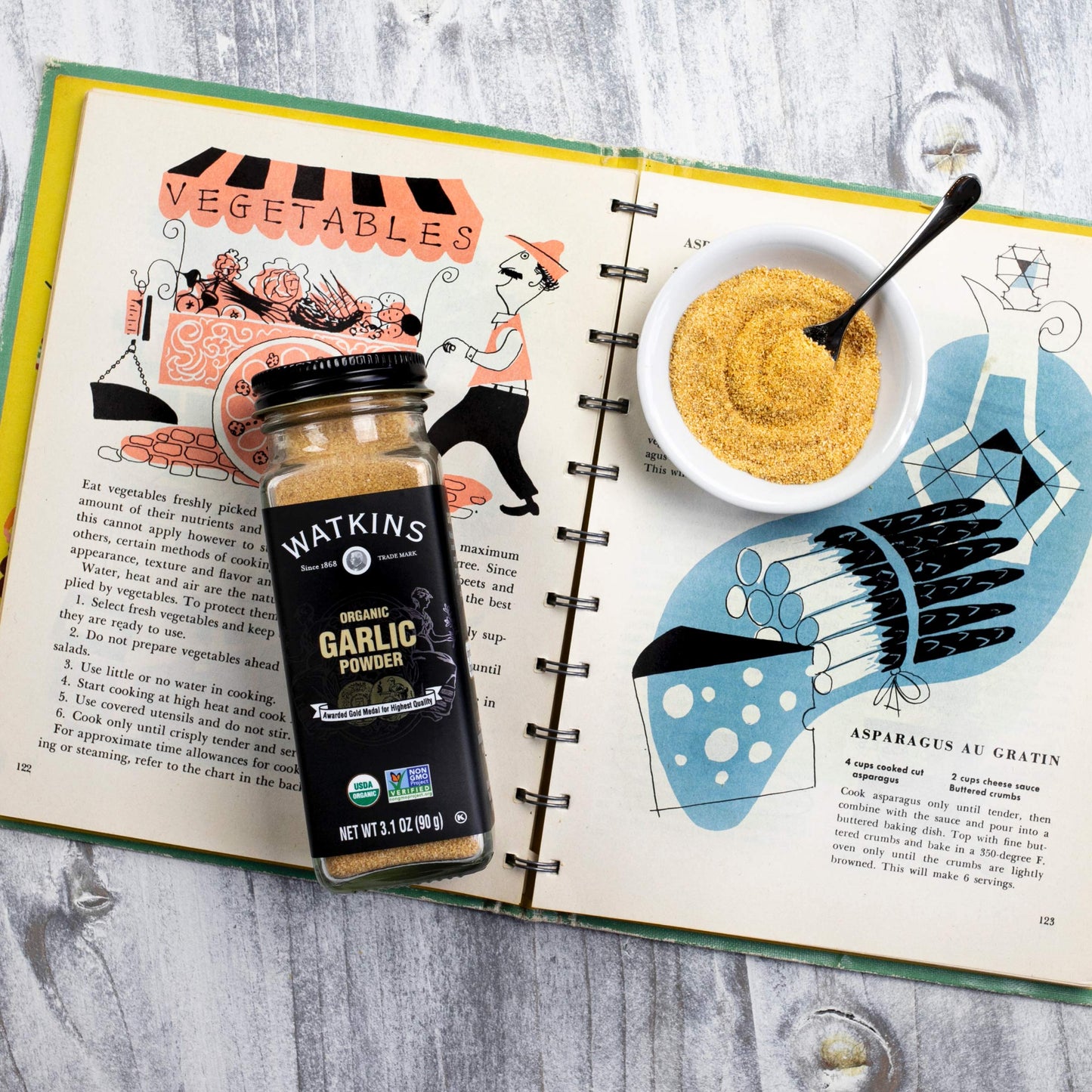 Watkins Gourmet Organic Spice Jar, Garlic Powder, 3.1 Ounce Jar, 3 Count