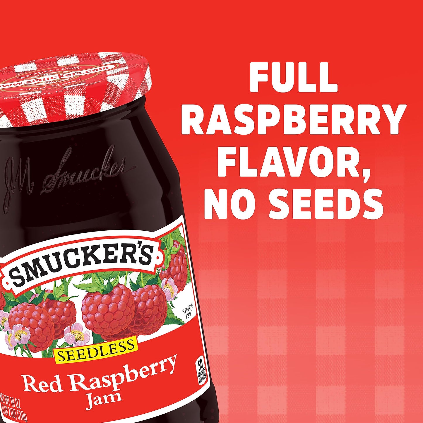 Smuckers Seedless Red Raspberry Jam, 18 Ounces
