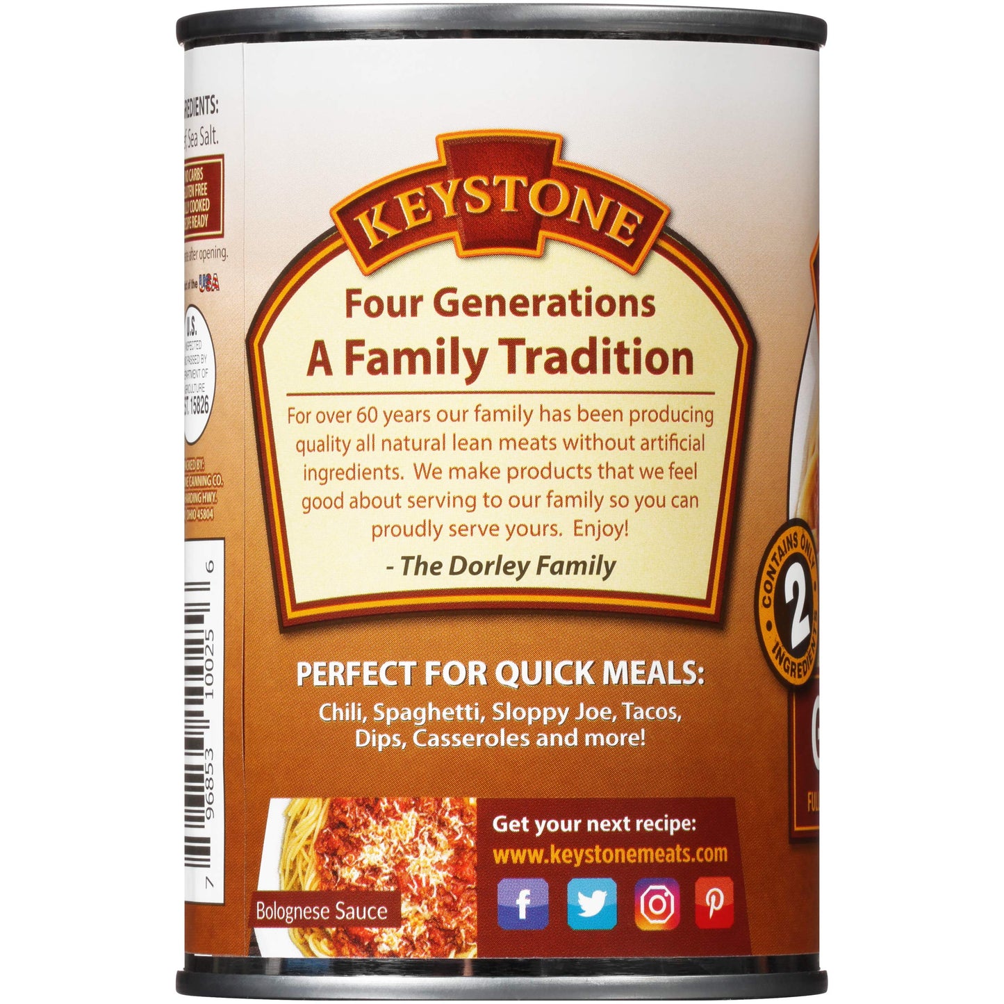 Keystone All Natural Ground Beef 14 Ounce Long Term Emergency Survival Food Canned Meat | Fully Cooked Ready To Eat | Gluten Free Family Pack Of 1