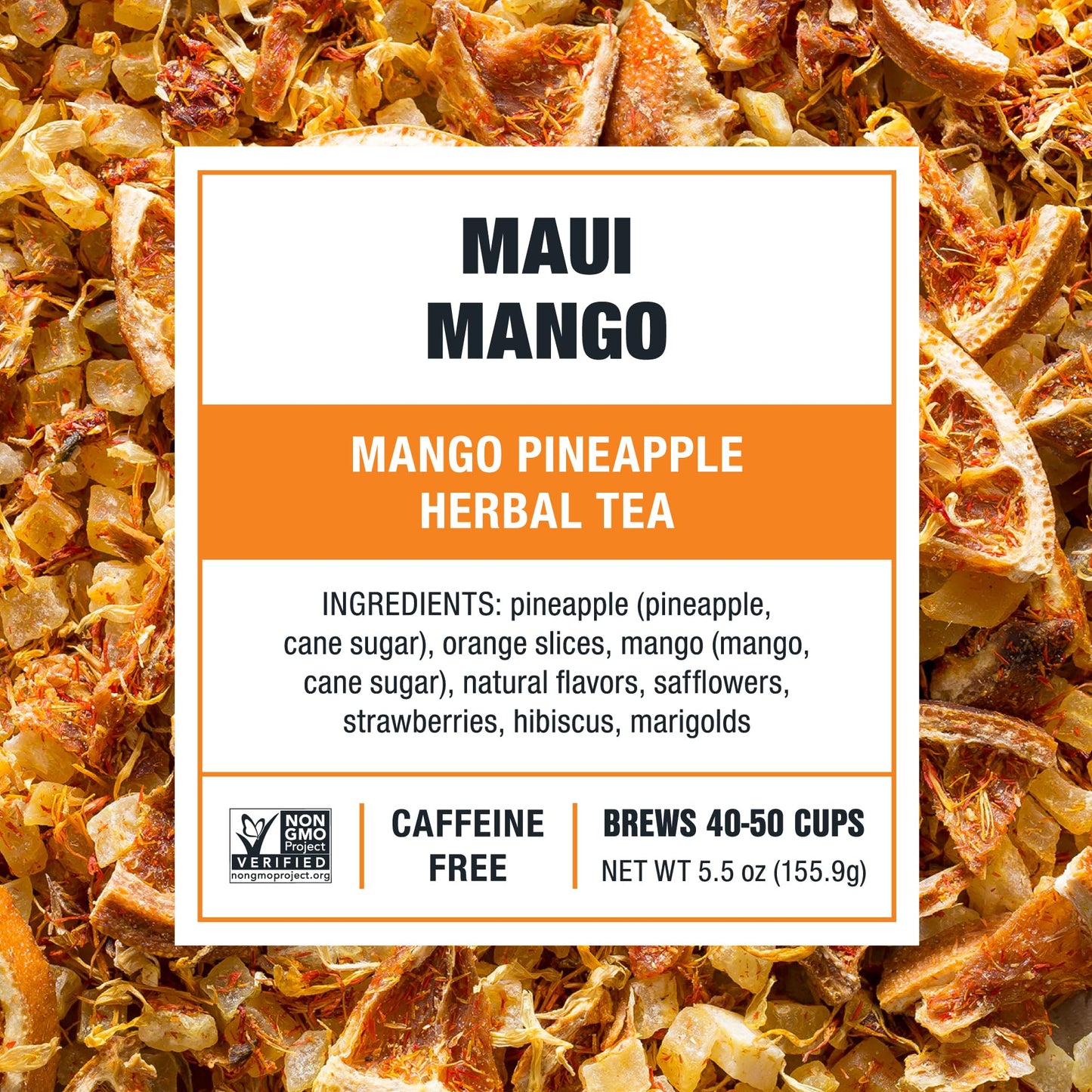 Tiesta Tea Maui Mango | Loose Leaf | Mango Pineapple Herbal Tea | Premium Non-Caffeinated Fruit Blend | Makes Hot Or Iced & Brews Up To 50 Cups | 5.5 Ounce Refillable Tin