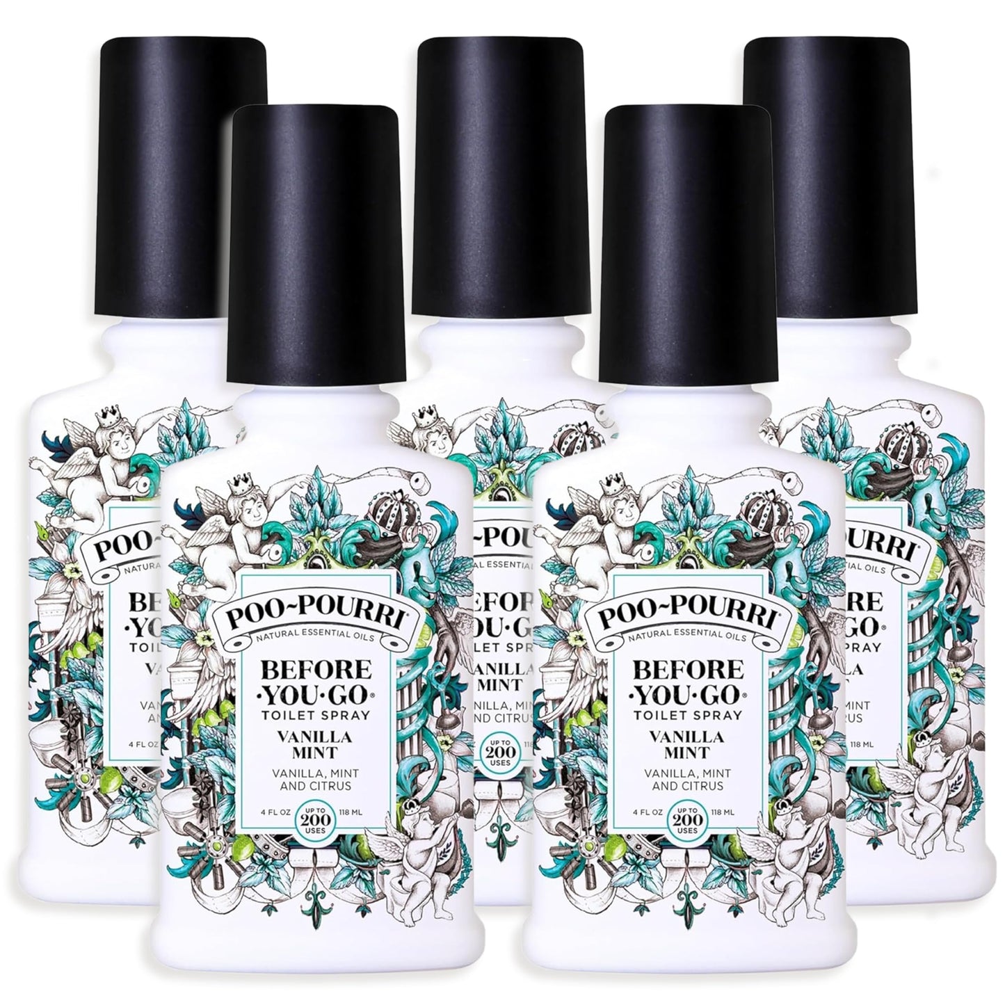 Poo-Pourri Vanilla Mint 4 Ounce - 5 Pack