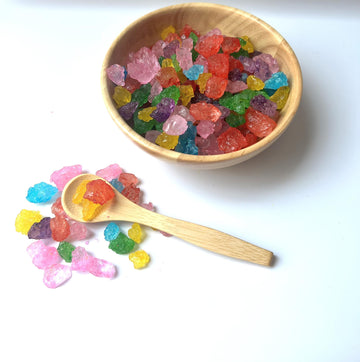 Sweetglob Old Fashioned Large Rock Sugar Candy Gems, Lump Sugar Rock Crystals (Assorted Flavors, 1 Pound)