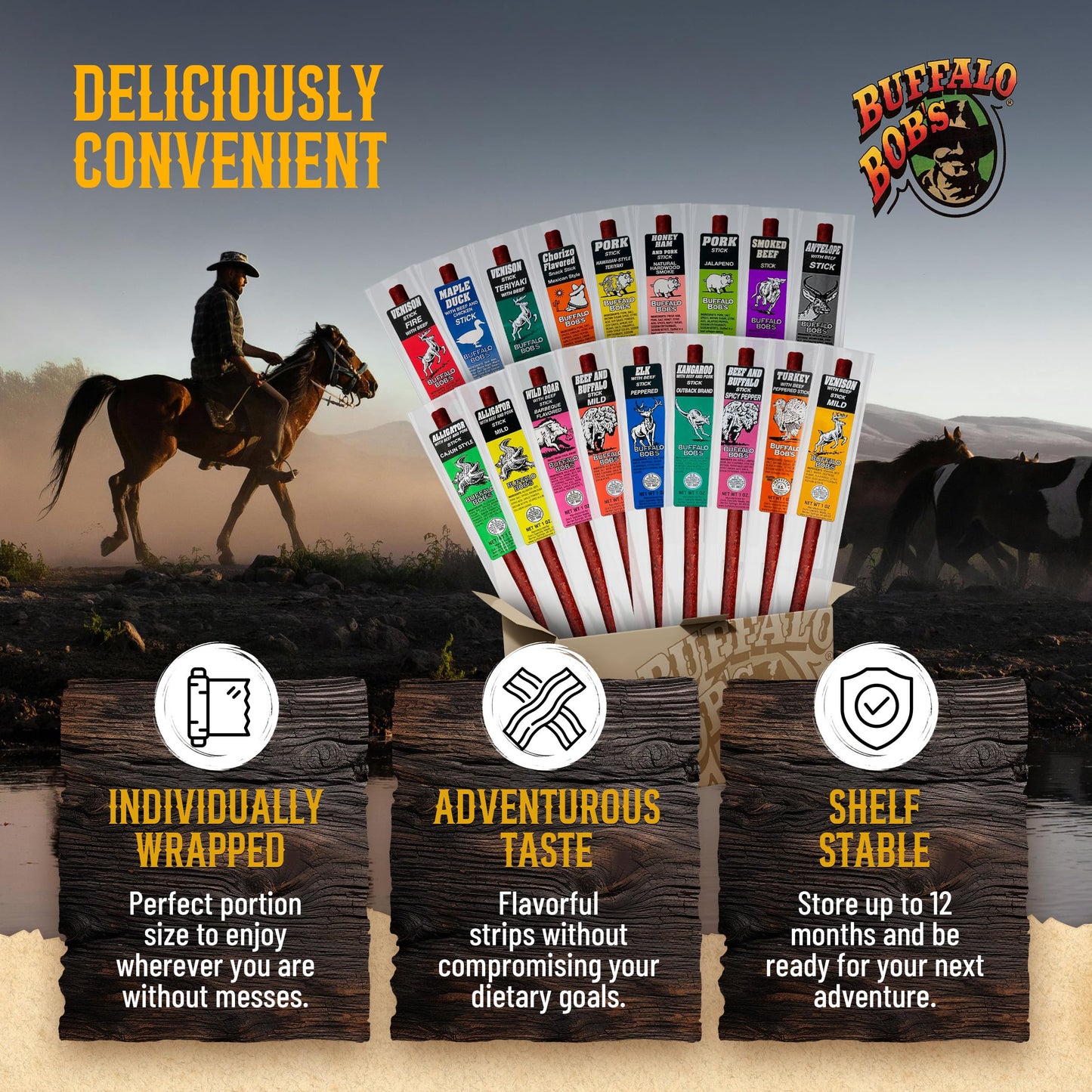 Buffalo Bob's Maple Duck Wild Game Meat Snack Stick - 10 Pack