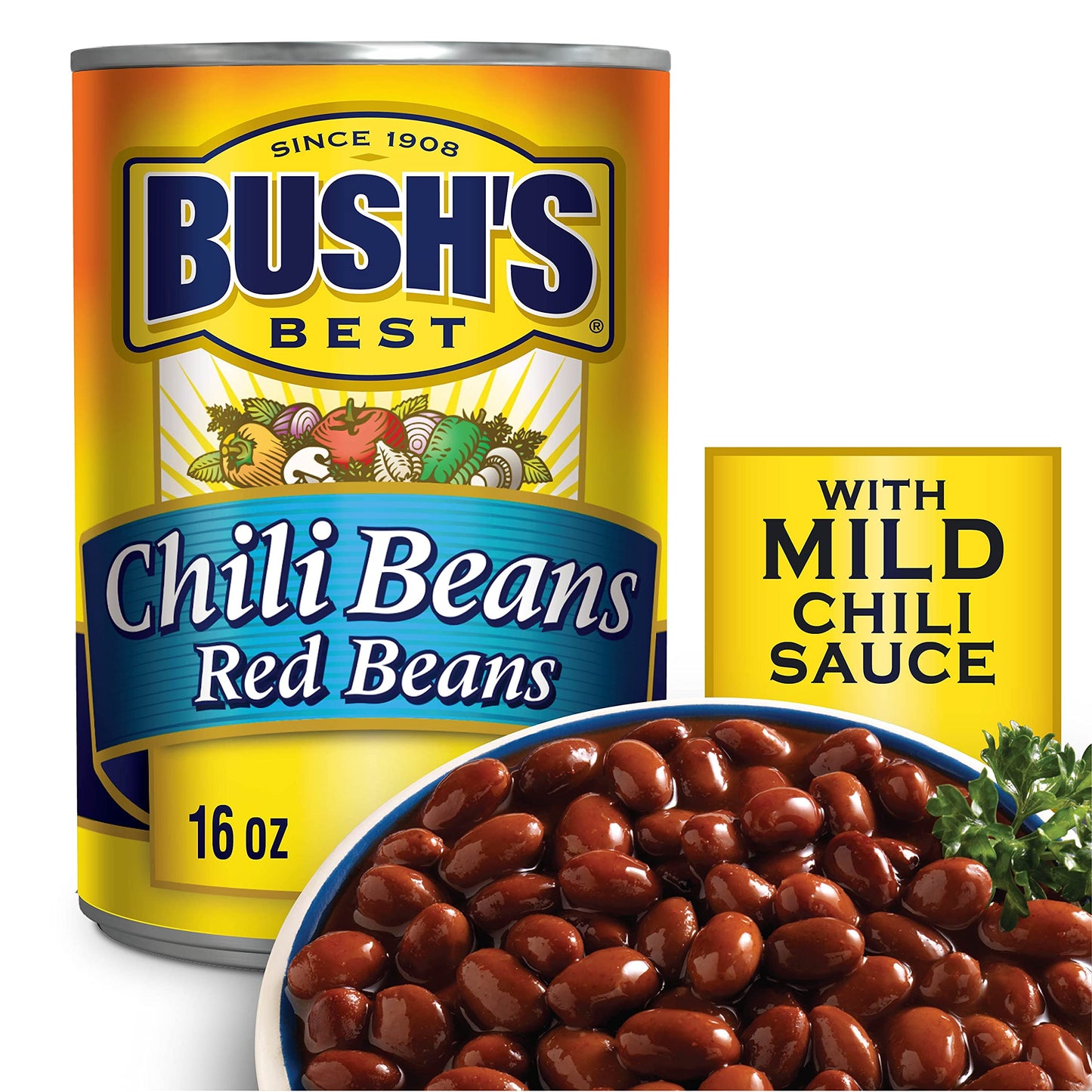 Bushs Best Red Beans in Chili Sauce, Mild, 16 oz