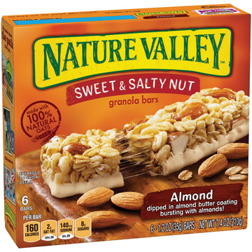 Nature Valley Granola Bars, Sweet And Salty Nut, Almond, 6 Bars, 7.2 Oz (Pack Of 8)