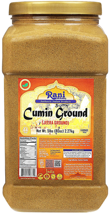 Rani Cumin (Jeera) Powder Spice 80oz (5lbs) 2.27kg Bulk PET Jar ~ All Natural | Vegan | Gluten Friendly | NON-GMO | Kosher | Ind