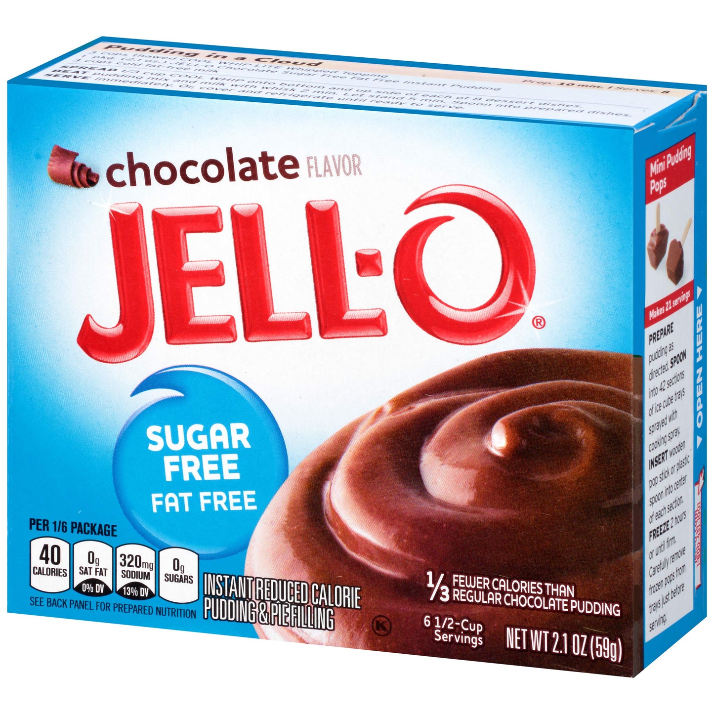 Jell-O Sugar-Free Chocolate Instant Pudding Mix 2.1 Ounce Box (Pack of 6)