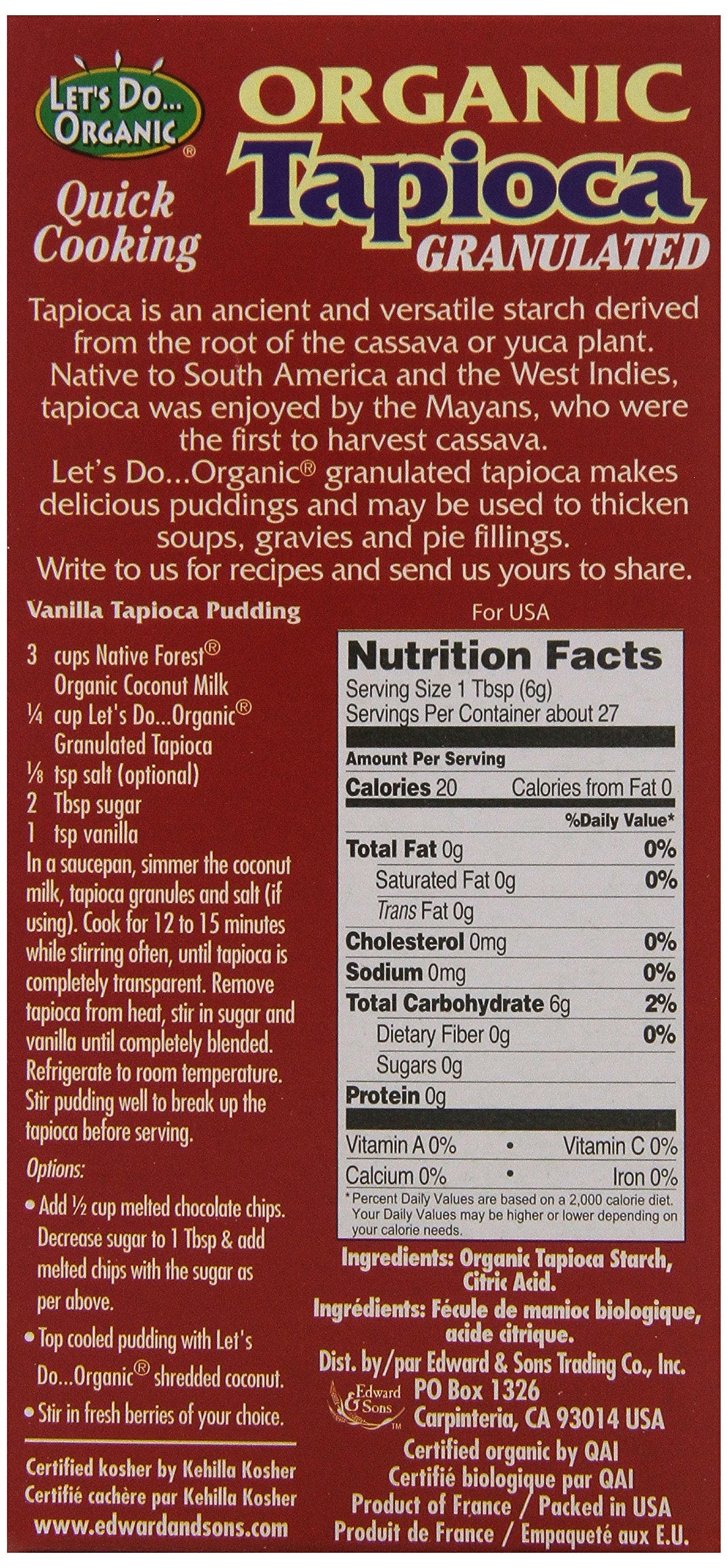 Edward & Sons Let'S Do Organic Tapioca Granulated (6X6 Oz)