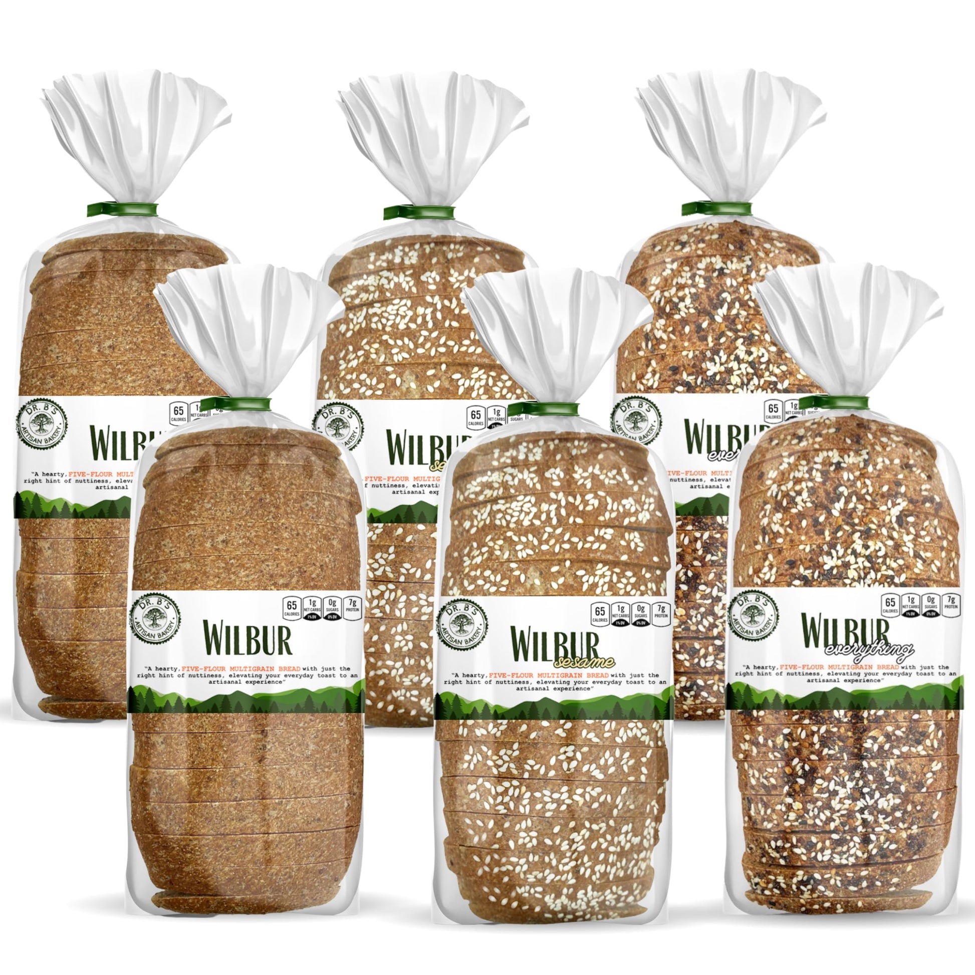Dr. Bs Multigrain Bread | 1G Net Carbs & 7G Protein | Low Calorie, Vegan, Sugar Free | Fresh, Sliced, Keto & Low Carb Bread Loaf (6 Pack (16 Oz), Variety)