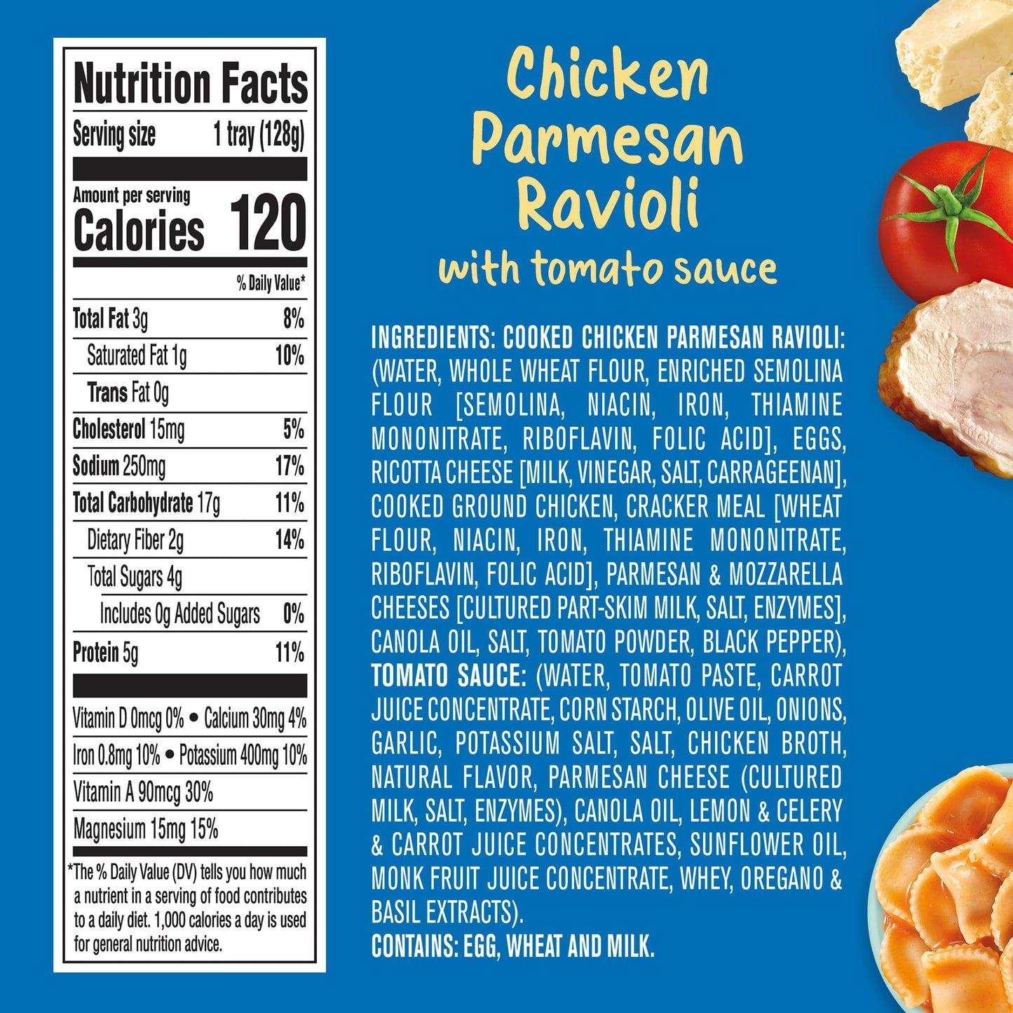 Gerber Pick-Ups Chicken & Parmesan Ravioli in Tomato Sauce, 4.5 Oz Tray, Toddler Meals (Pack of 8)