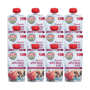 Earth'S Best Organic Baby Food Pouches, Stage 2 Wholesome Breakfast Puree For Babies 6 Months And Older, Organic Apple Raisin Oa