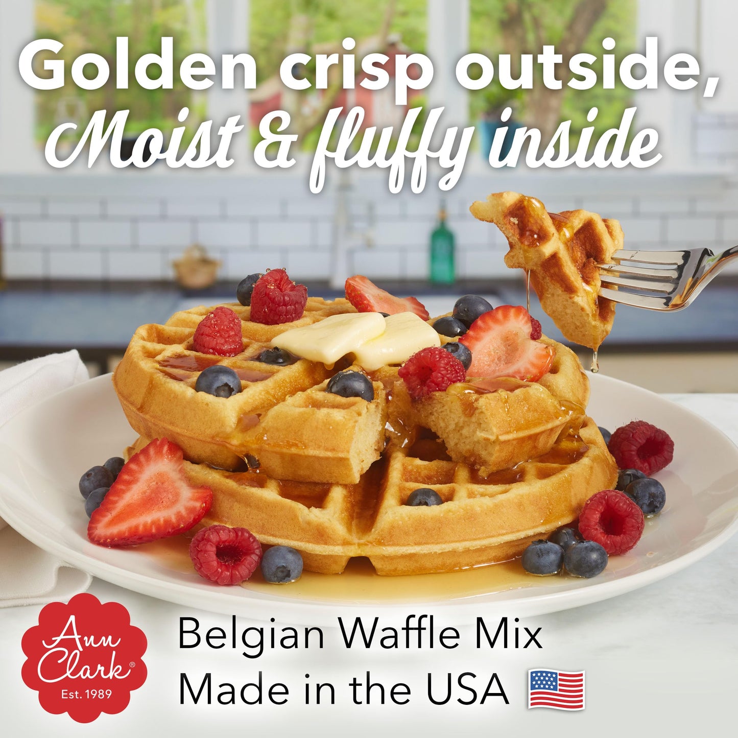 Ann Clark Gourmet Belgian Waffle Mix, 16 Oz. Made In Usa