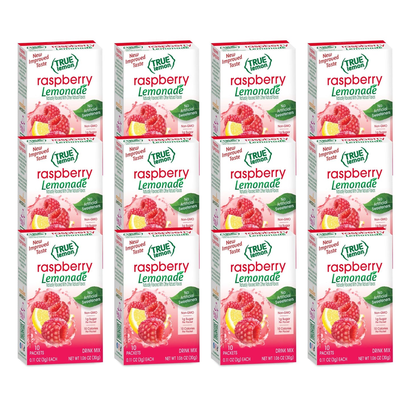 True Lemon Raspberry Lemonade Water Enhancer Drink Mix (120ct), Low Calorie Drink Mix Packets for Water, Powdered Drink Mixes & 