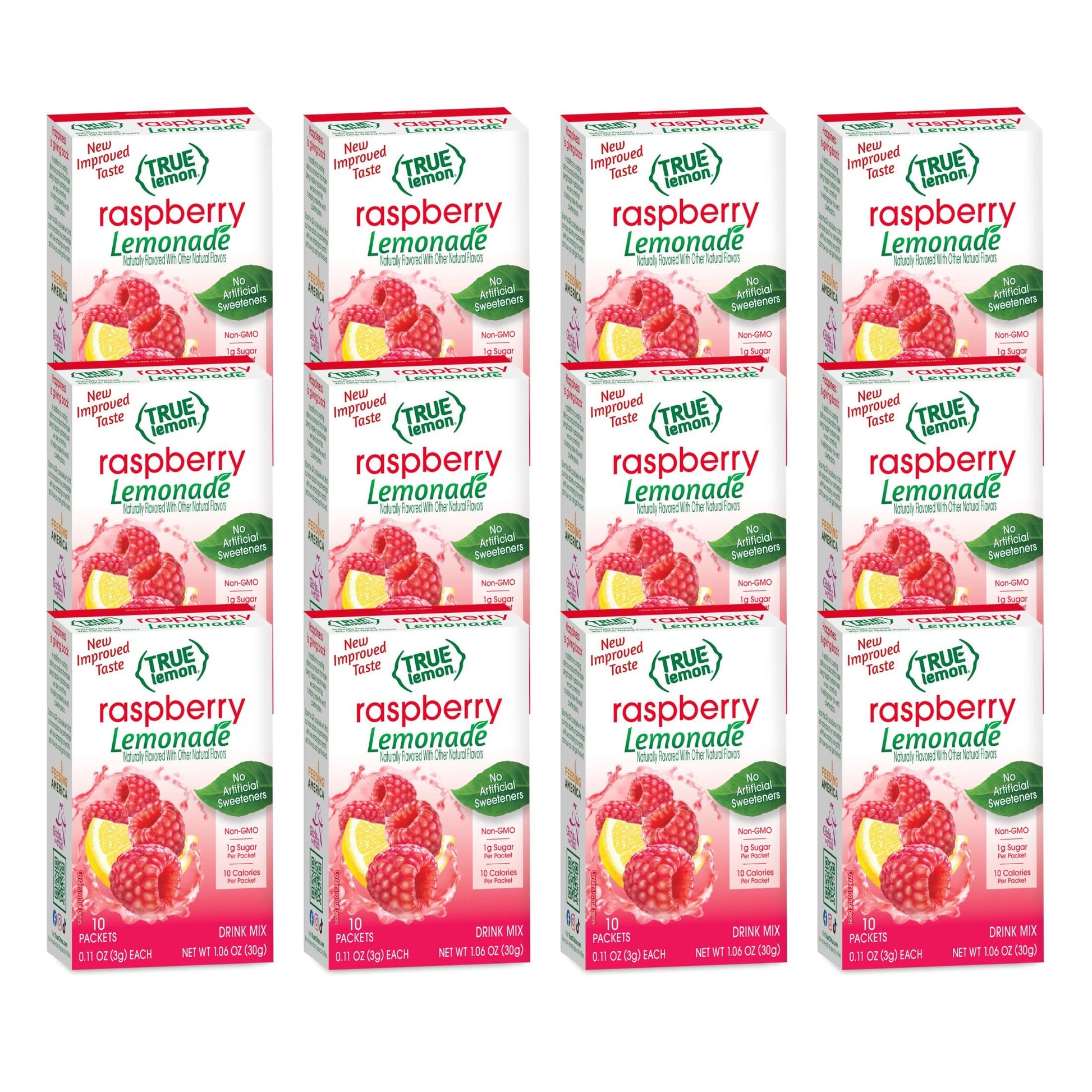 True Lemon Raspberry Lemonade Water Enhancer Drink Mix (120ct), Low Calorie Drink Mix Packets for Water, Powdered Drink Mixes & 