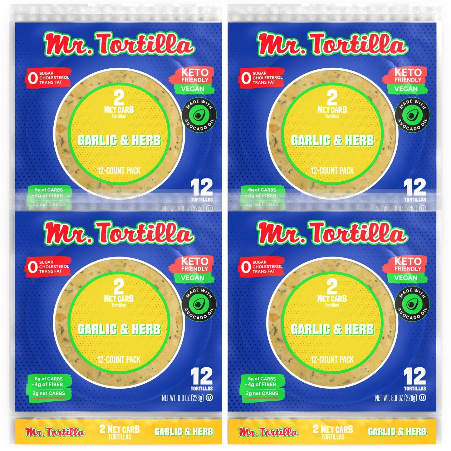 Mr. Tortilla-Low Carb Tortillas 2 Net Carb Keto Soft Taco Shells For Wraps, Quesadillas&Tostadas-Healthy Vegan Tortilla Wraps No
