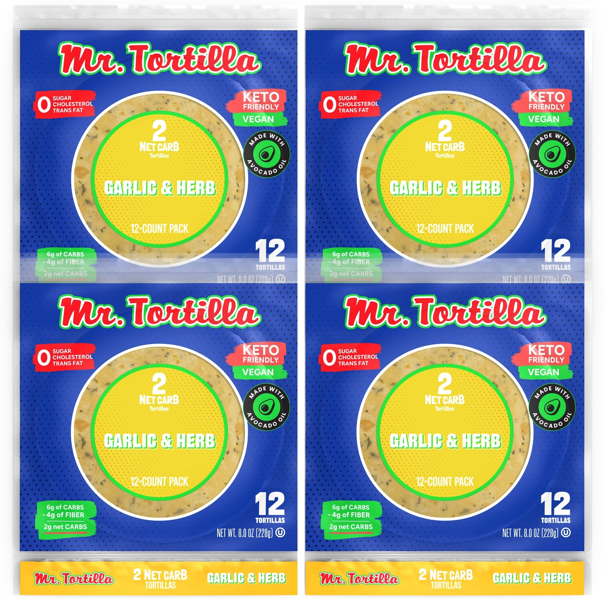Mr. Tortilla-Low Carb Tortillas 2 Net Carb Keto Soft Taco Shells For Wraps, Quesadillas&Tostadas-Healthy Vegan Tortilla Wraps No