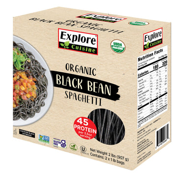 Explore Cuisine Organic Black Bean Spaghetti - 2 lbs - Easy-to-Make Pasta - High in Plant-Based Protein - Non-GMO, Gluten Free, 