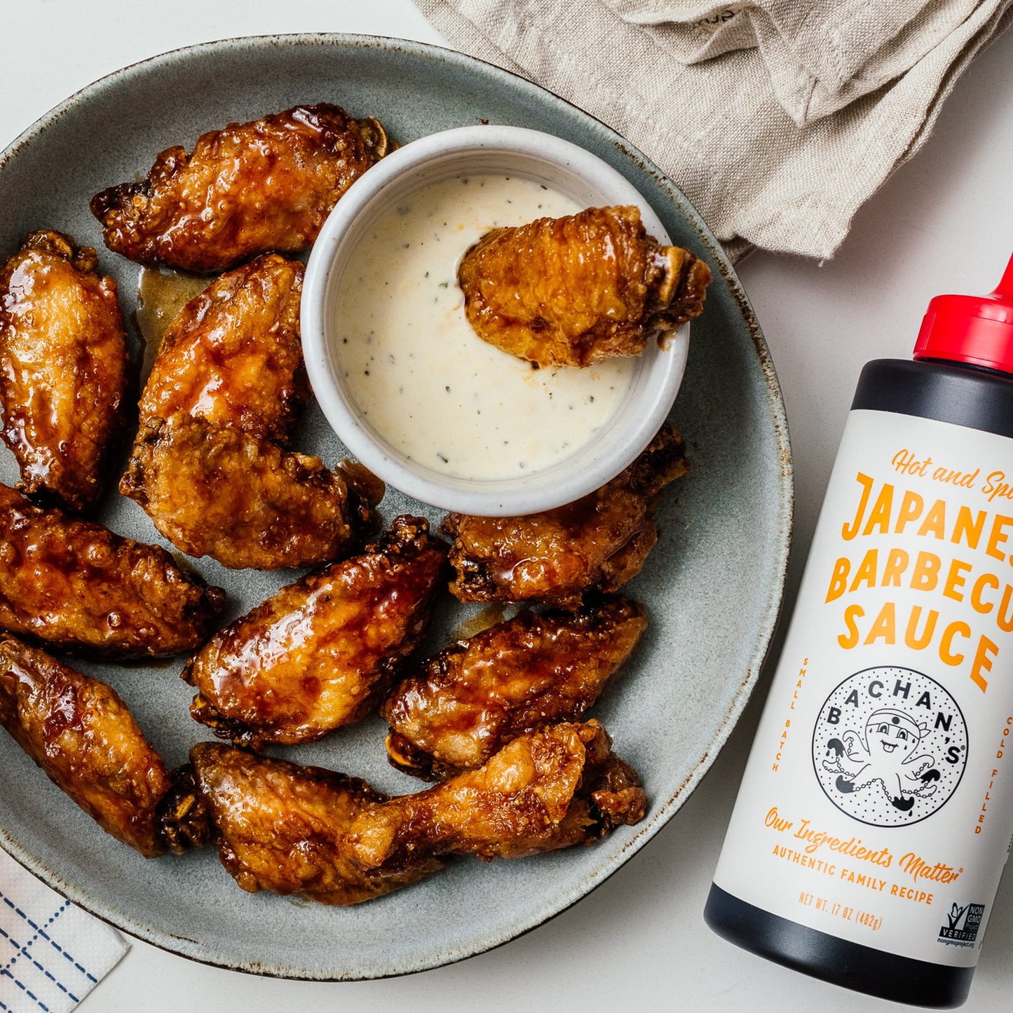 Bachan'S - Japanese Barbecue Sauce - Hot & Spicy, 16 Oz, Small Batch, Non Gmo, No Preservatives, Vegan And Bpa Free. Condiment F