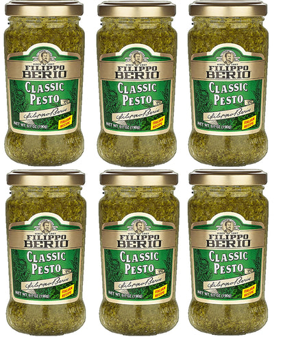 Filippo Berio Pesto, Classic Basil, 6.7 Ounce Glass Jar, Pack of 6