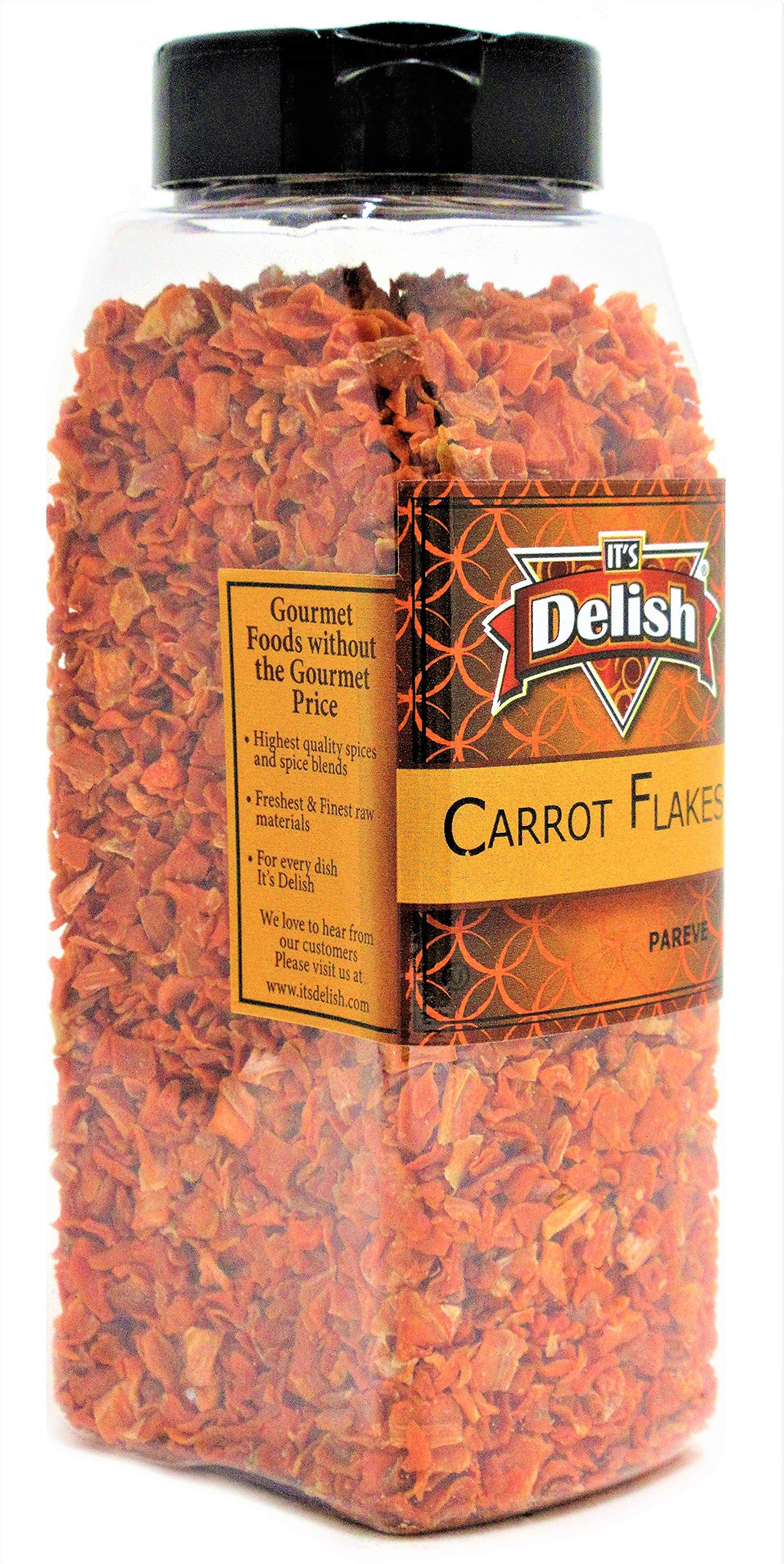 Dried Carrots by Its Delish, Large Reusable Container of Dehydrated Carrot Dices for Soup Vegetables, Food Supply and Camping