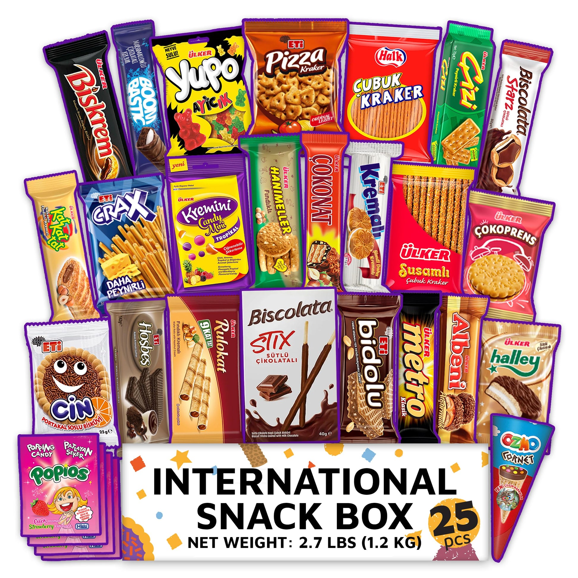 Eastanbul International Snack Box, Premium 25 Full-Size Foreign Snack Box, Exotic Turkish Snacks From Around The World Internati