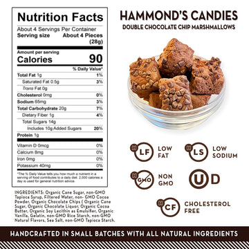 Hammond'S Candies | Gourmet Chocolate Chip Marshmallows | 4 Bags, Great For Snacking | Hot Chocolate, Smores And Homemade Browni