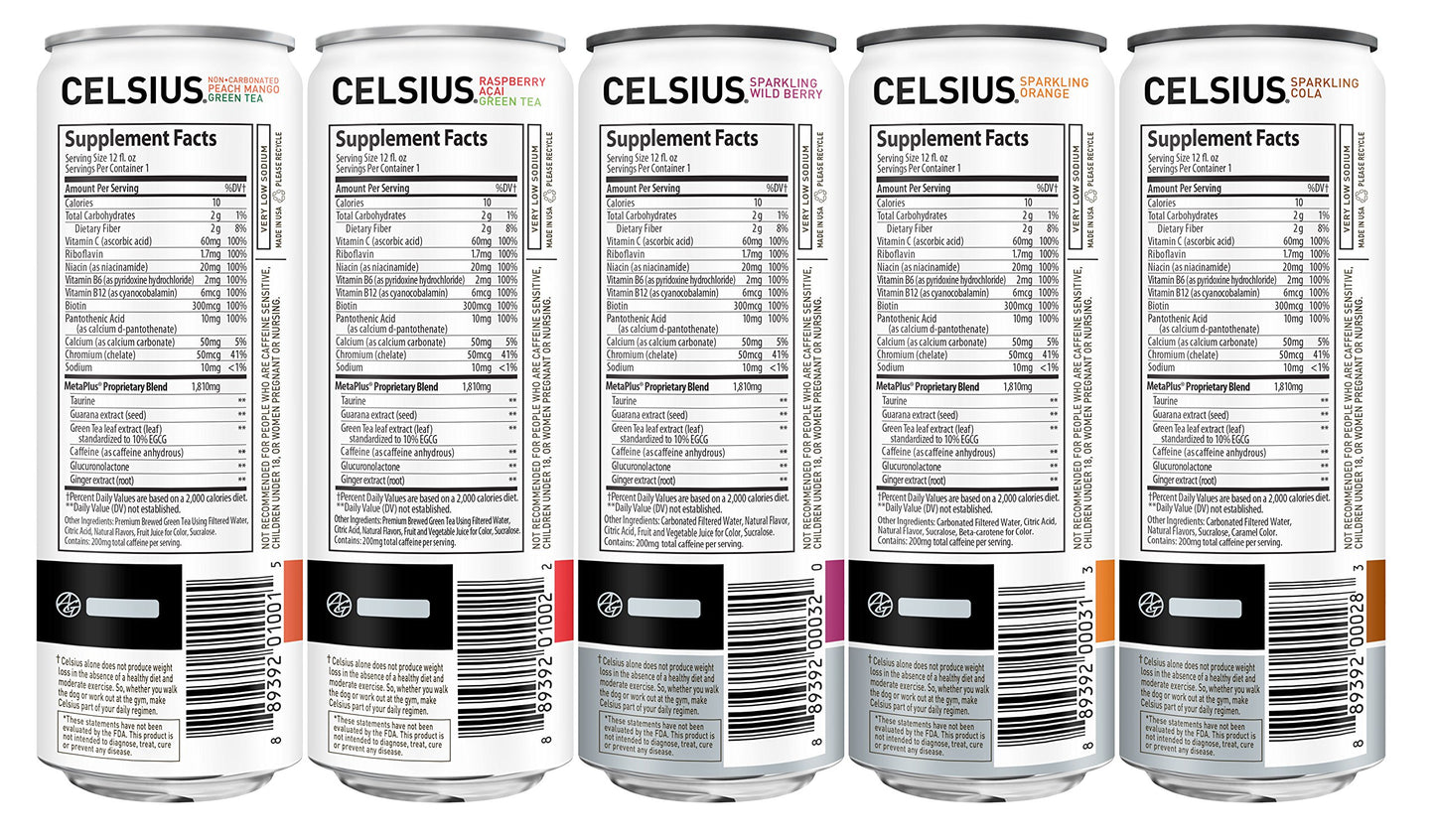 CELSIUS Fitness Drink 9-Flavor Variety Pack, Zero Sugar, 12 Fl Oz Slim Can (Pack of 12), Assorted Flavors
