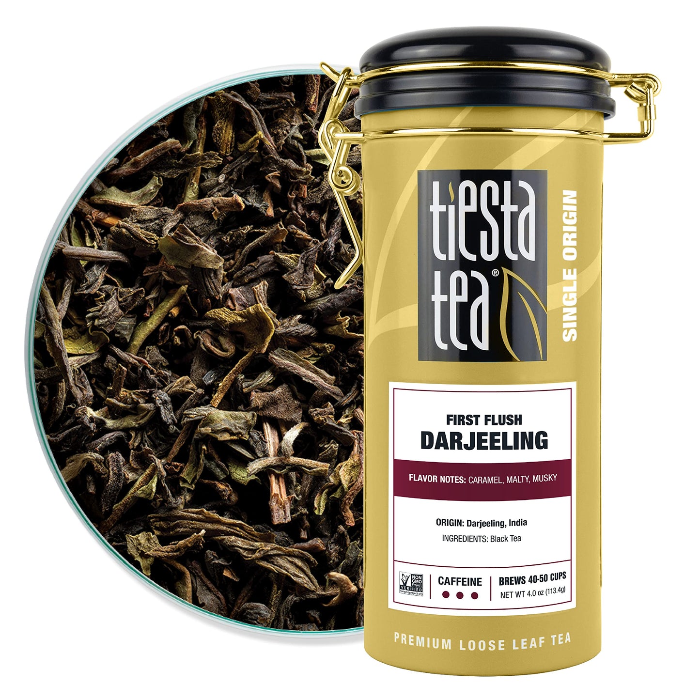 Tiesta Tea First Flush Darjeeling Black Tea, Loose Leaf, 4oz Refillable Tin, Makes Hot or Iced, Up to 50 Cups