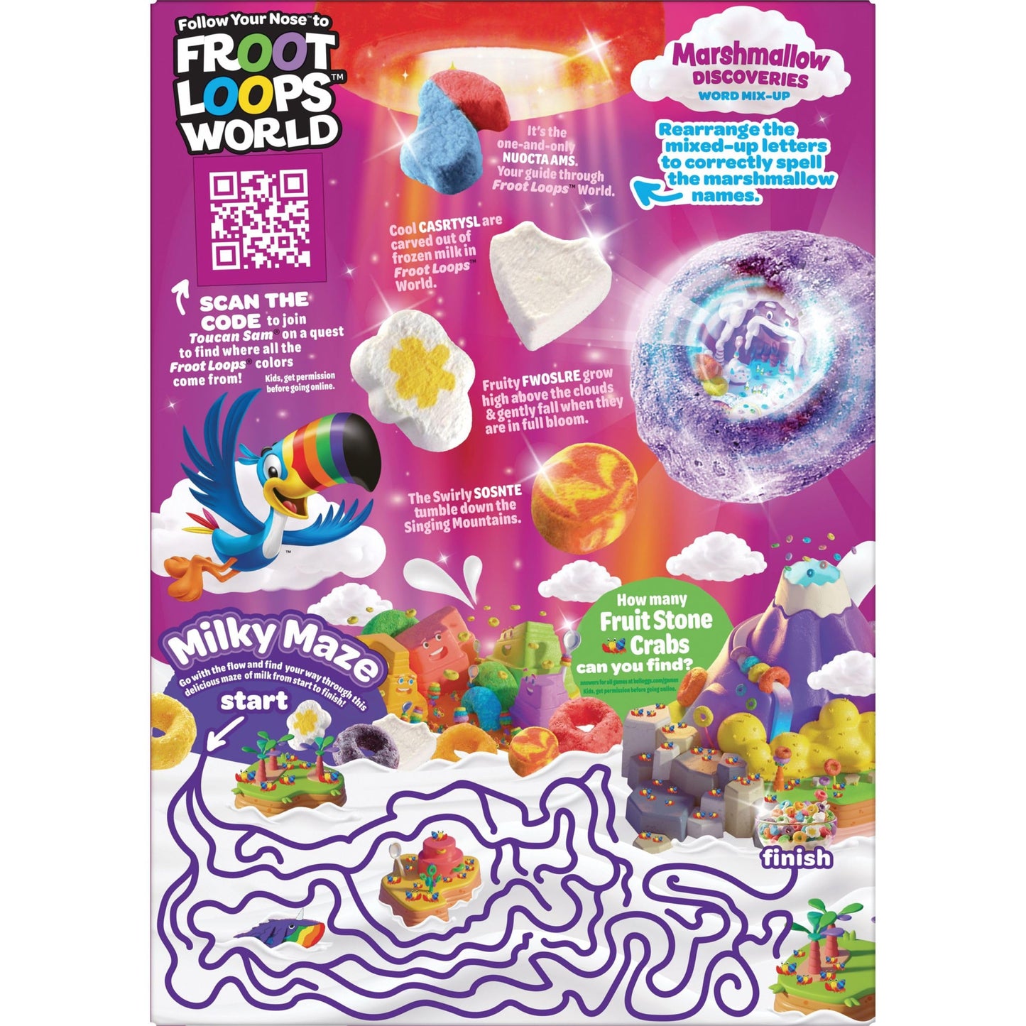 Kellogg s Froot Loops Breakfast Cereal, Kids Cereal, Family Breakfast, Original with Marshmallows (8 Boxes)