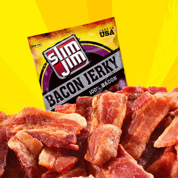 Slim Jim Bacon Jerky - Hickory Smoked Flavor - 2.75 Oz. Bag (Pack of 8)