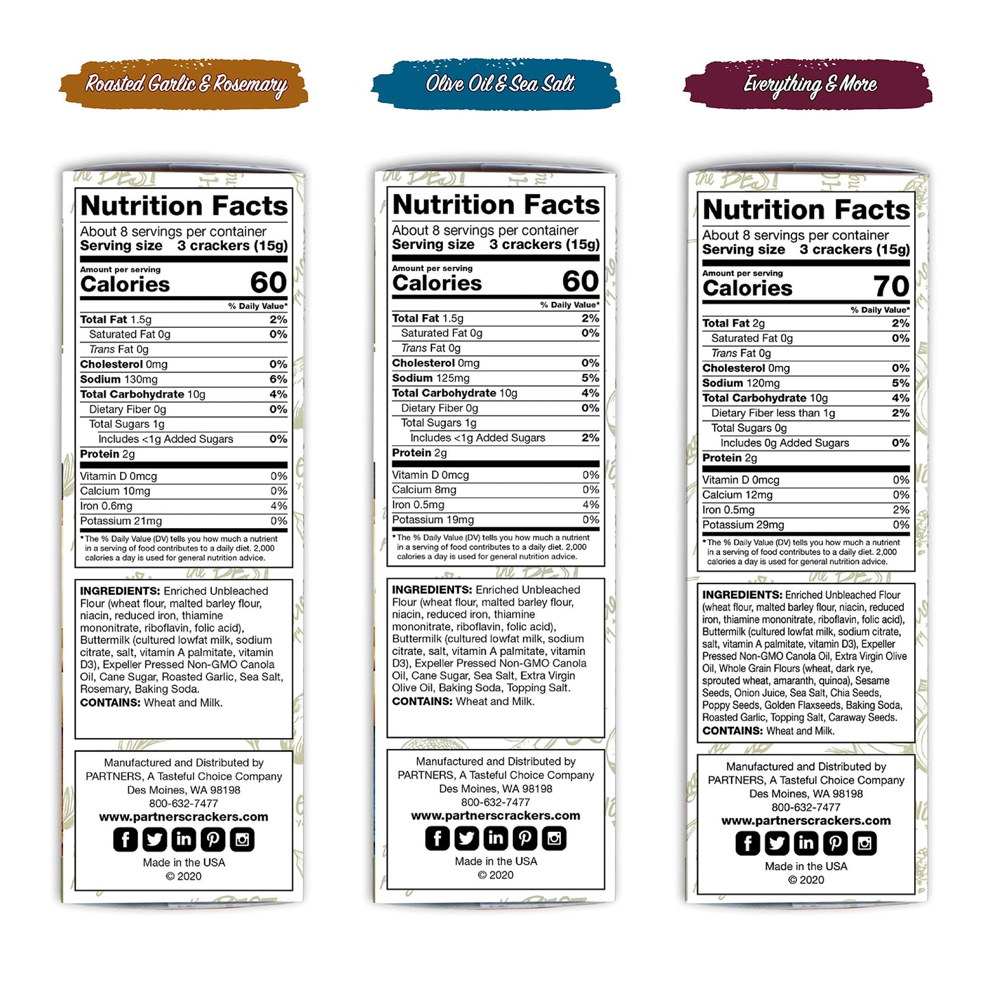 Partners Hors dOeuvre  ers Variety Pack, Non-GMO, Kosher, 4.4 Ounce (Pack of 6)