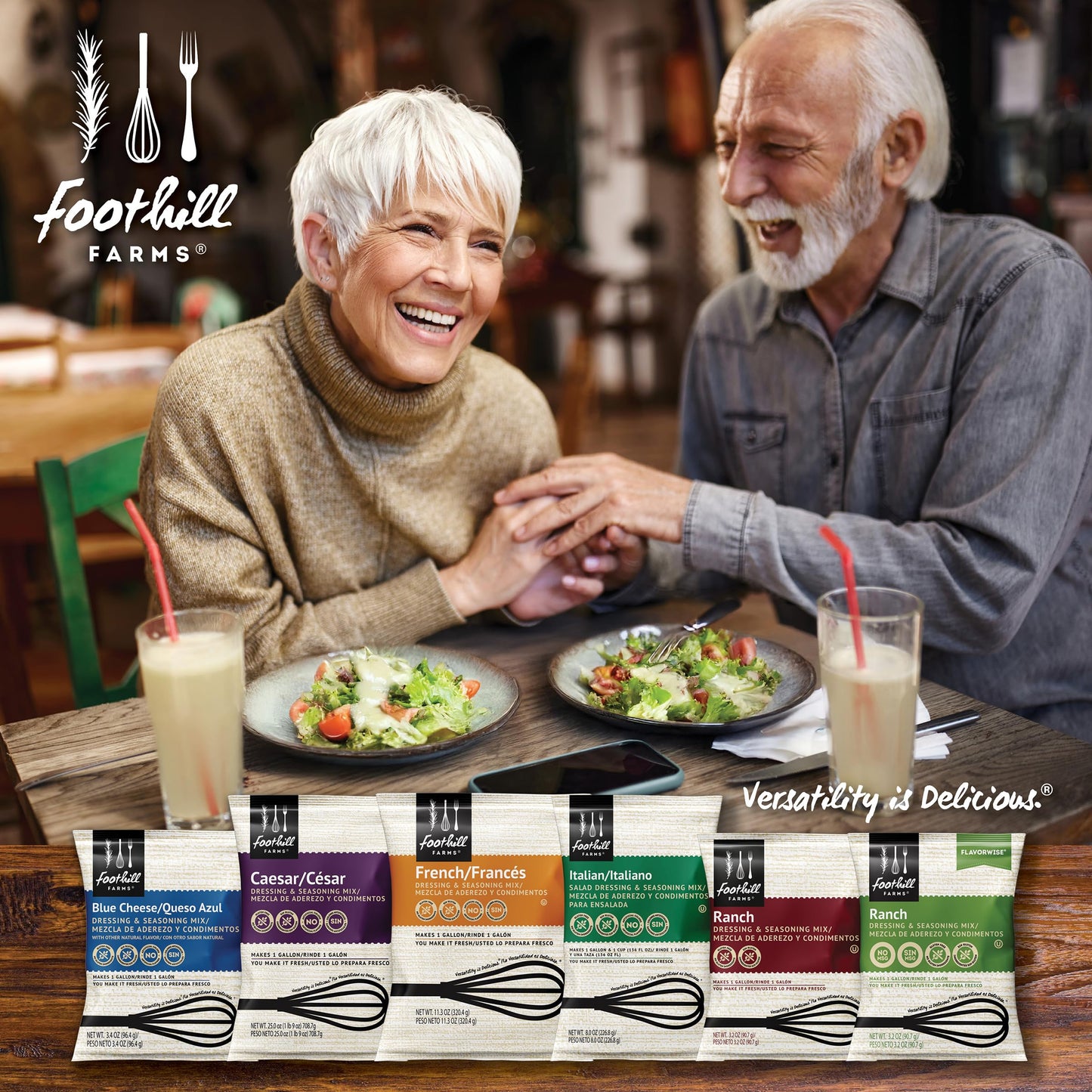 Foothill Farms Ranch Dressing Seasoning Mix, Blend of Tangy Herbs & Spices, Fresh-Made Taste, Thick, Rich & Creamy, 3 oz Pouch (